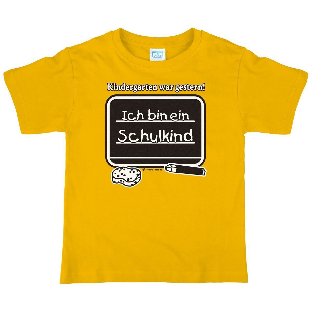Kindergarten war gestern Kinder T-Shirt gelb 122 / 128