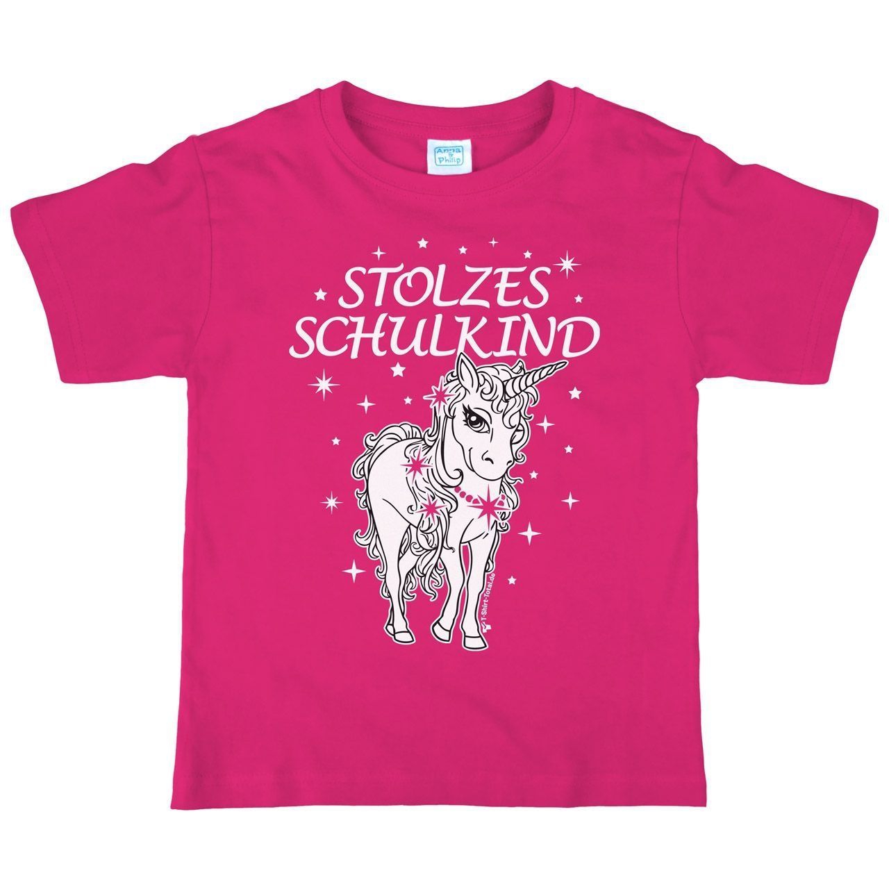 Einhorn stolzes Schulkind Kinder T-Shirt pink 122 / 128