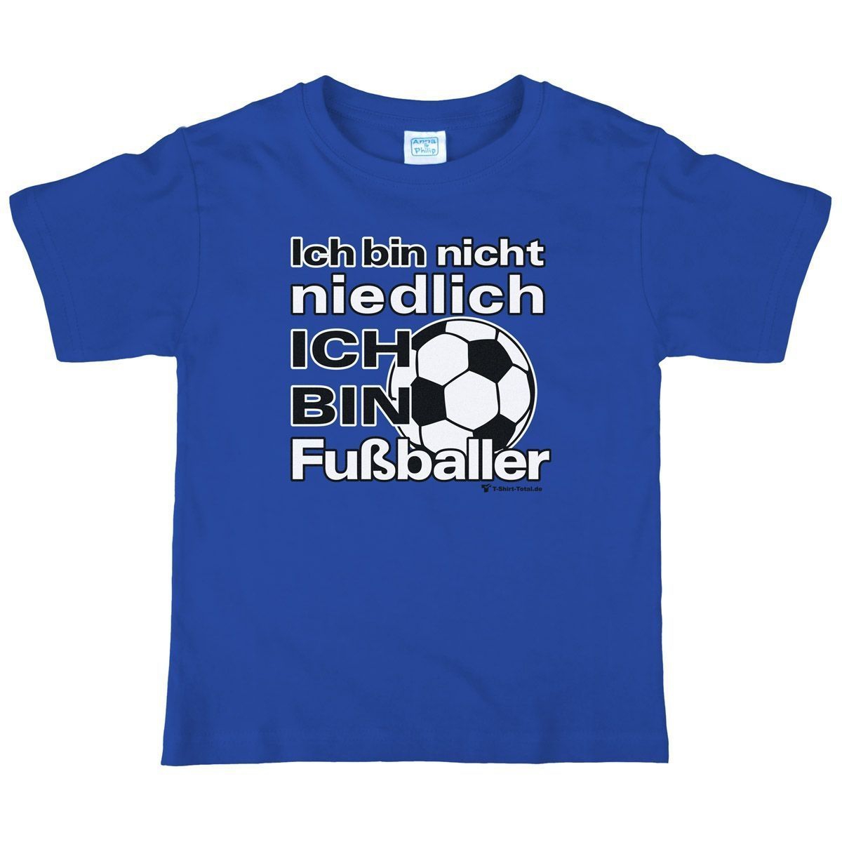 Niedlich Fußballer Kinder T-Shirt royal 110 / 116